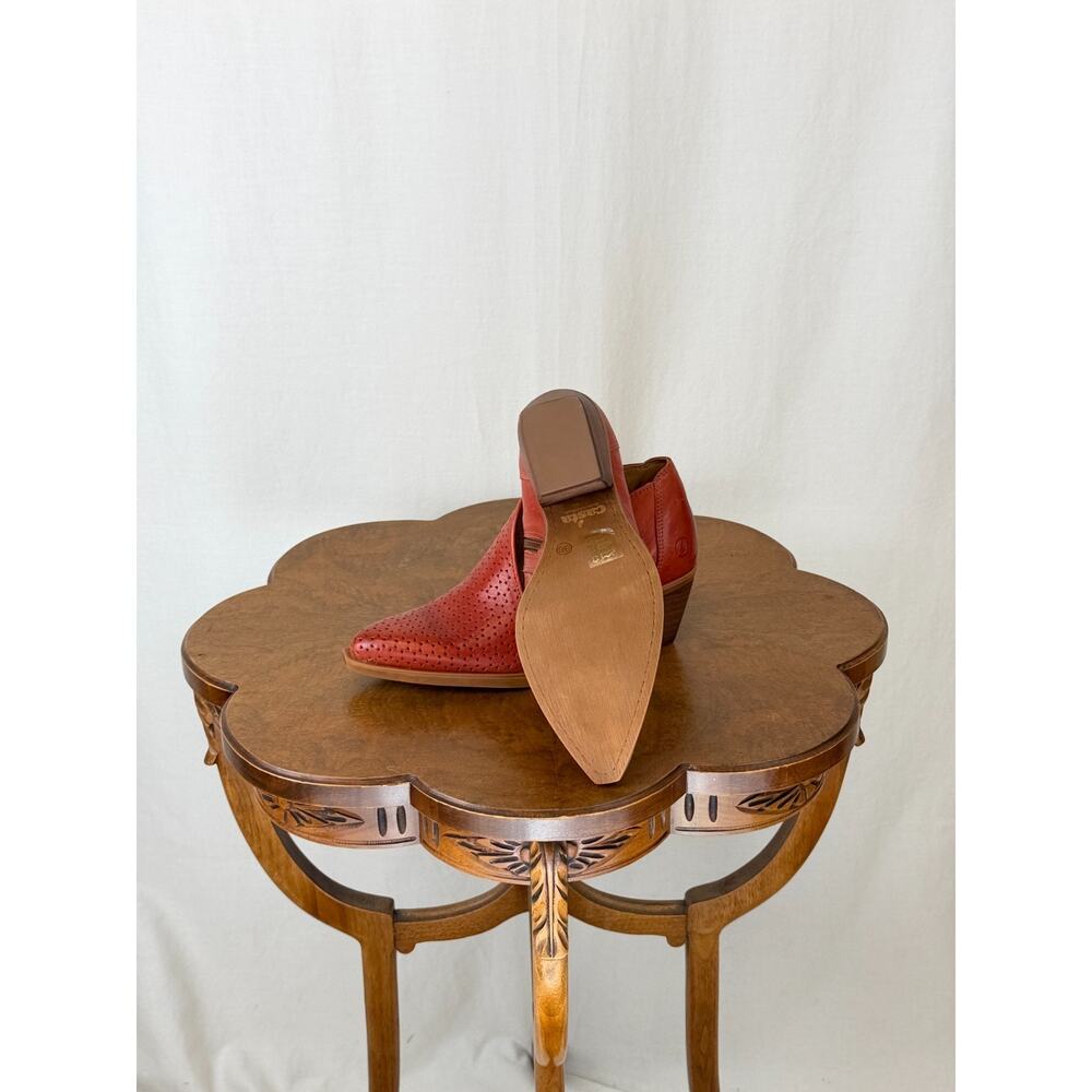 NIB Casta Deli Papaya / Burnt Orange Stack Heel Side Cut Shoe #0280 SZ 36 EU - Picture 2 of 8